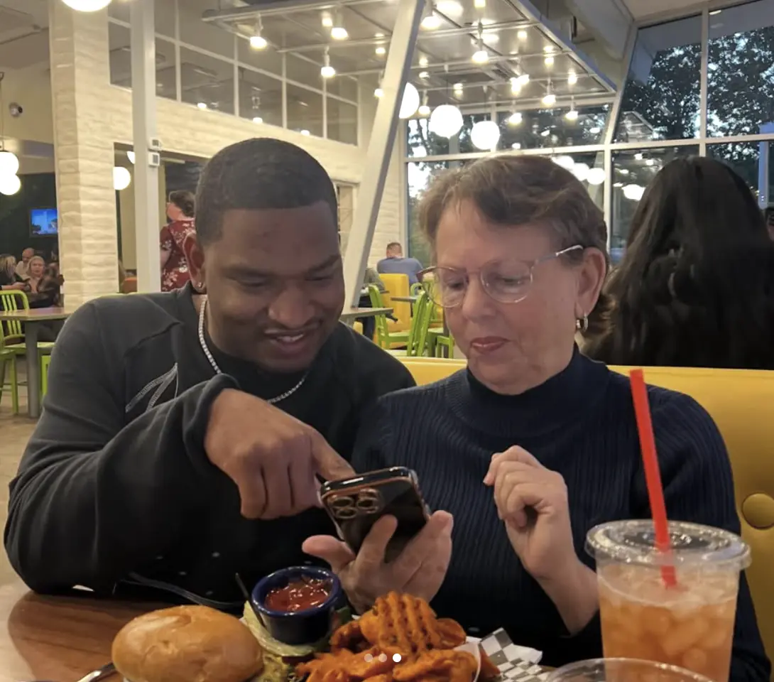 Hinton was just 17 when he spent his first Thanksgiving with Dench and her family. Credit: Instagram 