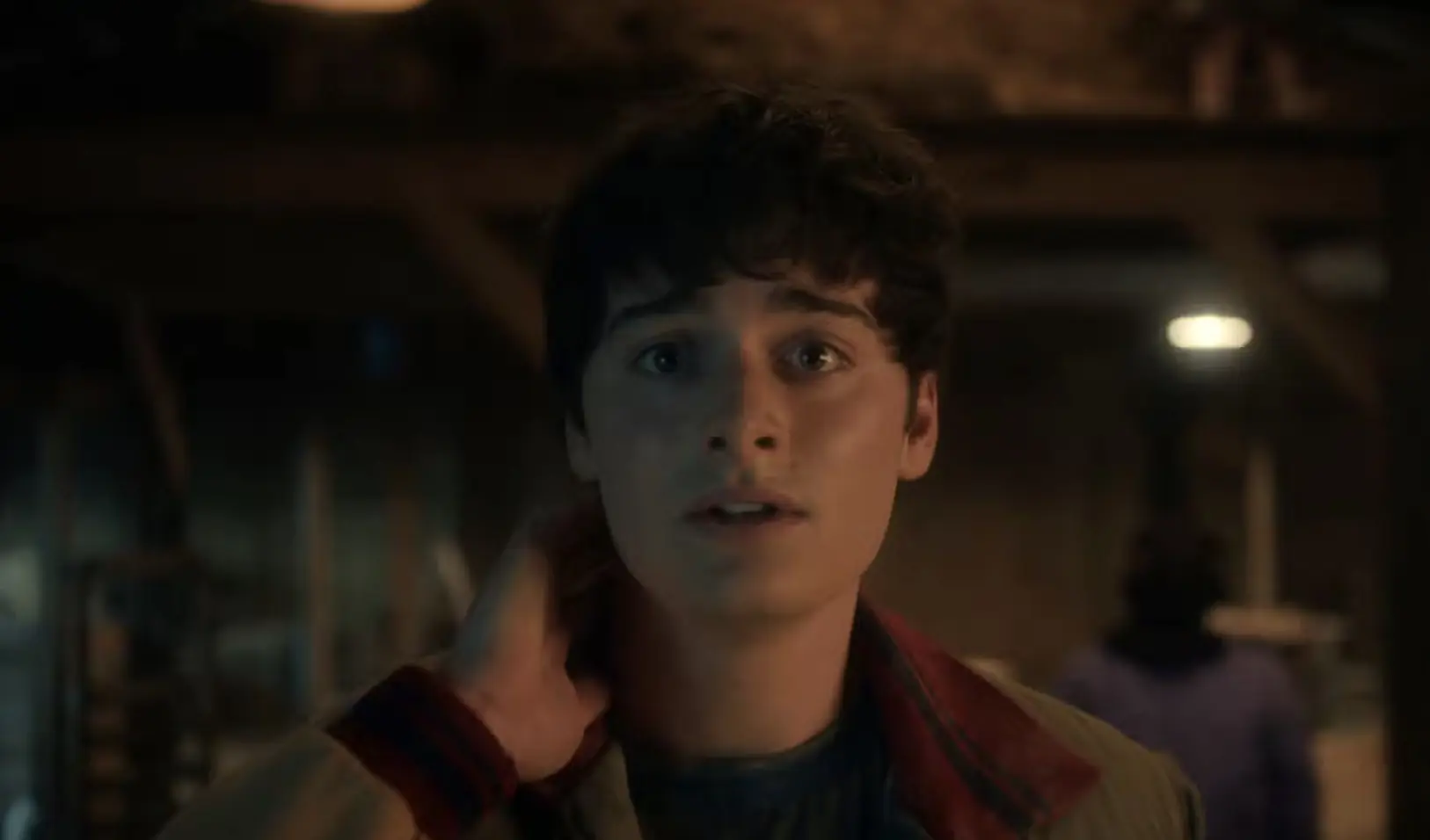 Will keeps touching his neck during the series. Credit: Netflix