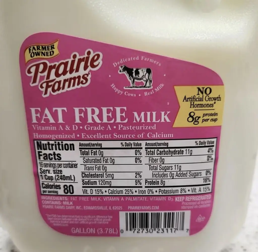 Prairie Farms Fat Free milk has been recalled. Credit: FDA