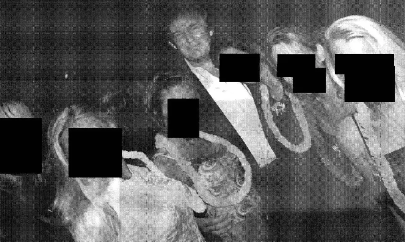 One of the photos featured Donald Trump with several women