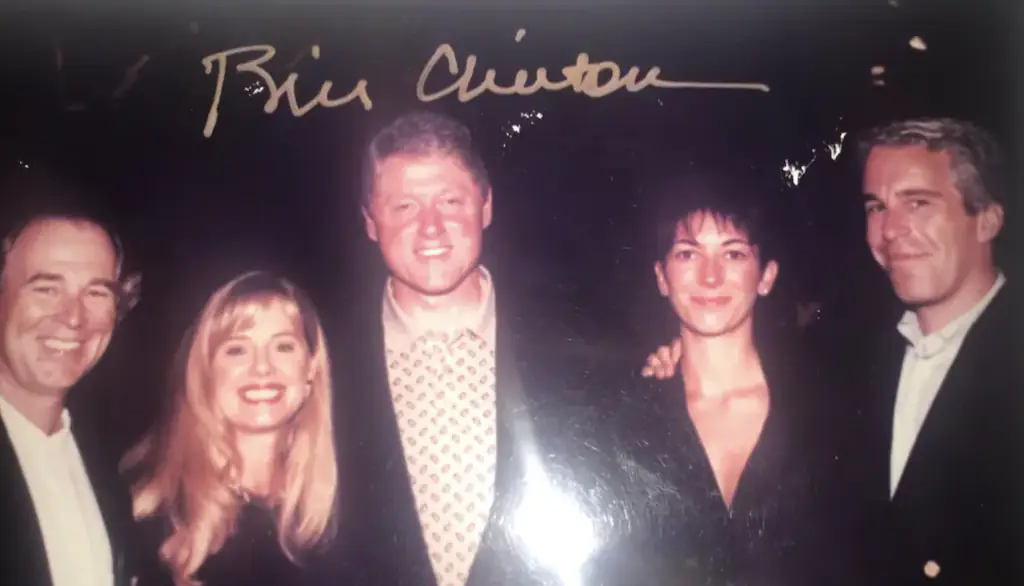 Former President Bill Clinton alongside Ghislaine Maxwell, Epstein, and another couple. Credit: House Oversight Democrats