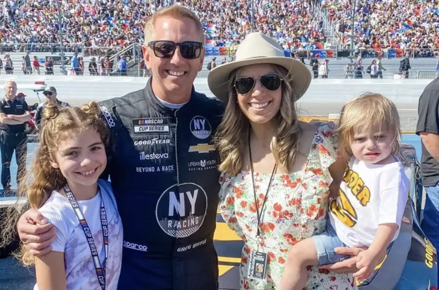 Greg Biffle and wife Cristina with their 2 kids in February 2022. Credit: Cristina Grossu Biffle/Instagram.