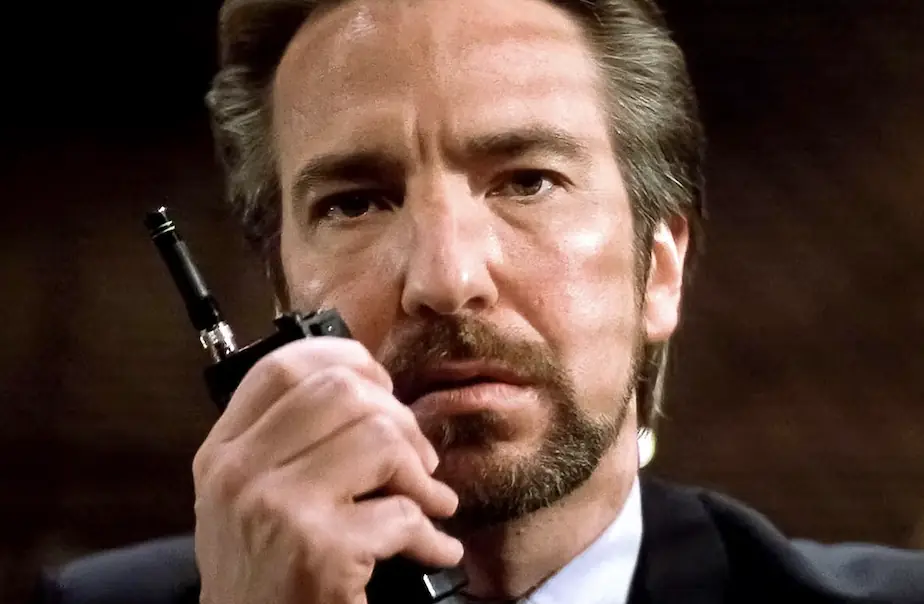 Alan Rickman as Hans Gruber in Die Hard. Credit: 20th Century Fox