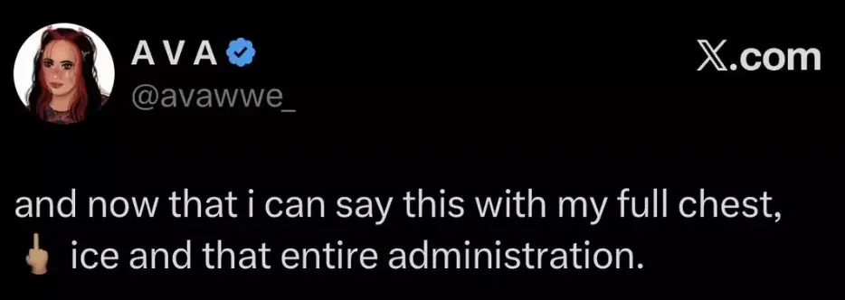 Ava deleted the post that caused controversy. Credit: Ava Raine / X