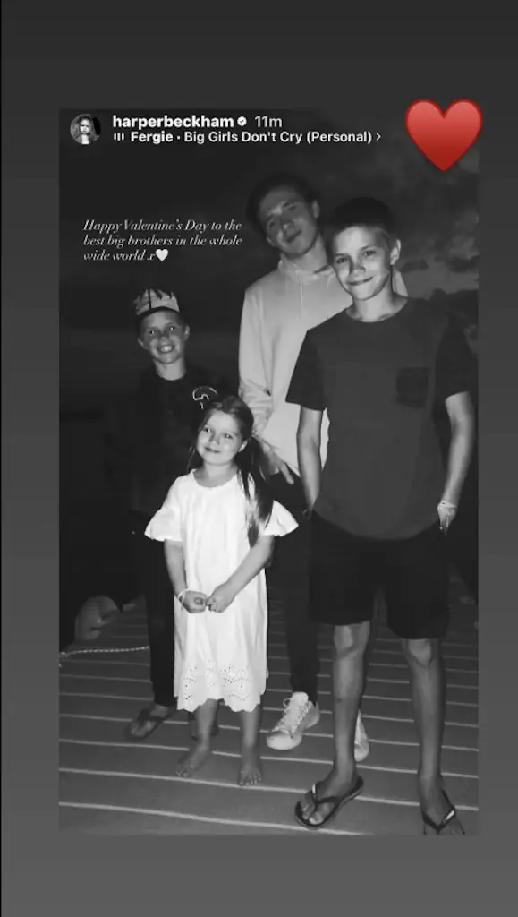 Harper shared a Valentine's message. Credit: Instagram / Harper Beckham