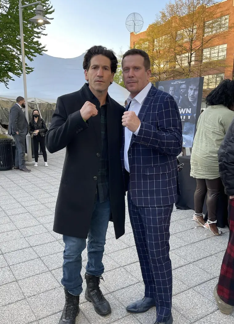 Bobby J Brown (right), seen here with fellow actor Jon Bernthal, has tragically died in a barn fire. Credit: Instagram