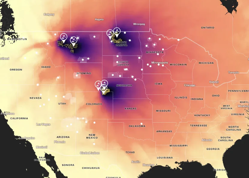 How a nuclear fallout map may look if the US is attacked (The Brown Institute - Columbia University)
