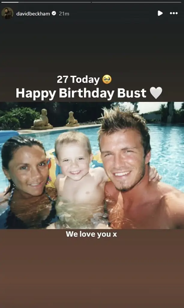 David Beckham posted a happy birthday message to Brooklyn. Credit: David Beckham / Instagram