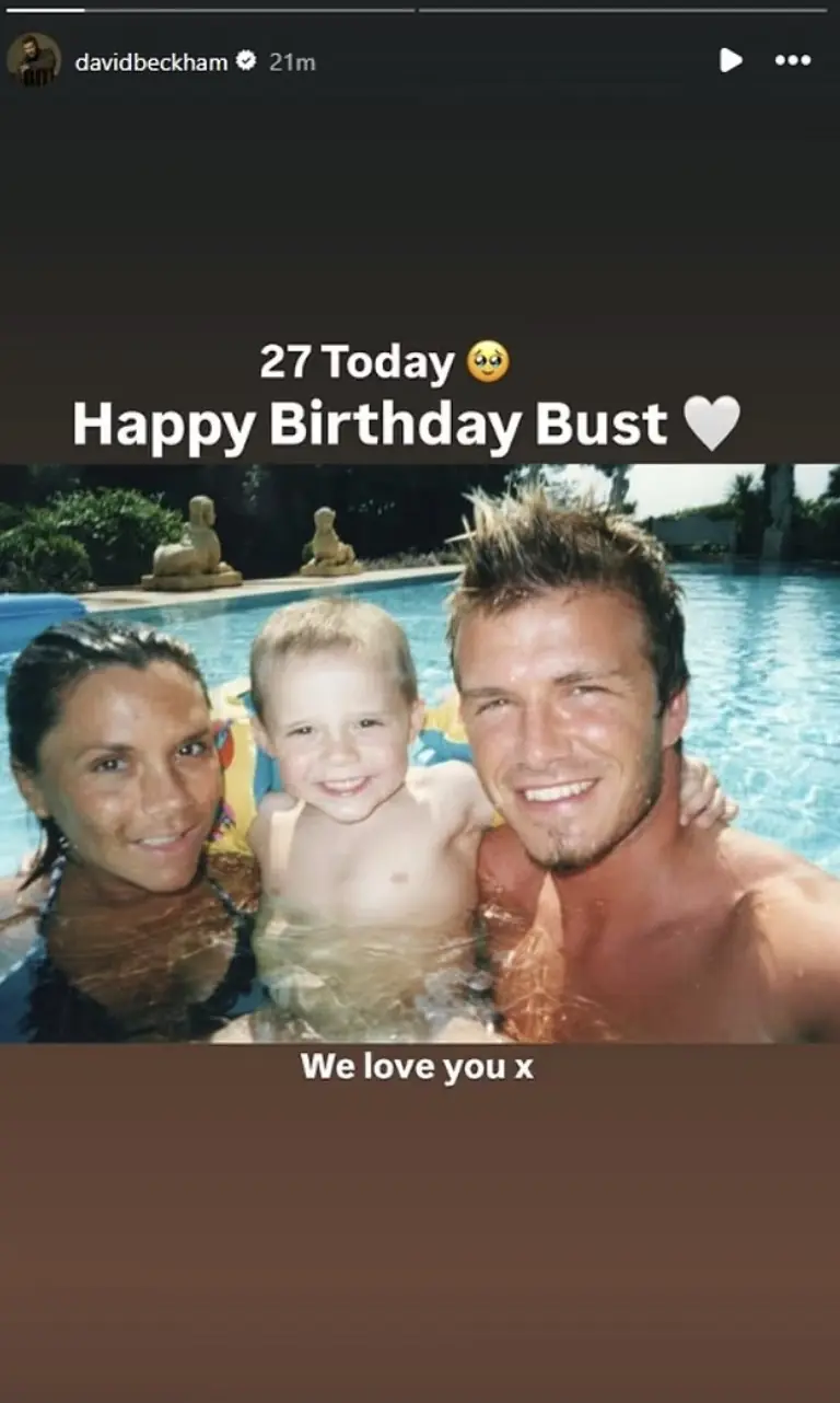 David Beckham posted a happy birthday message to Brooklyn. Credit: David Beckham / Instagram