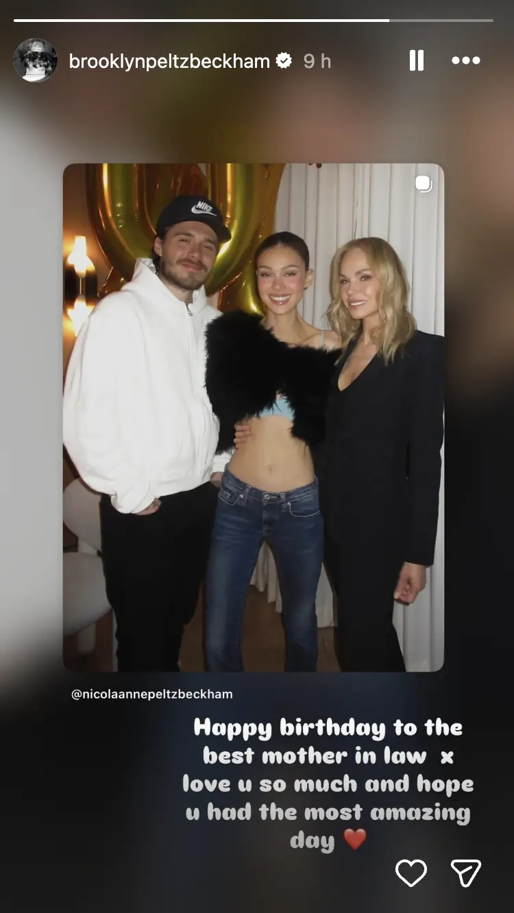 Brooklyn paid tribute to his mother-in-law. Credit: Brooklyn Beckham / Instagram Story 