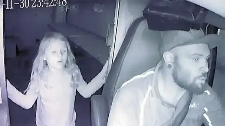 Athena could be seen looking scared behind the driver's seat. Credit: FOX 4 Dallas-Fort Worth