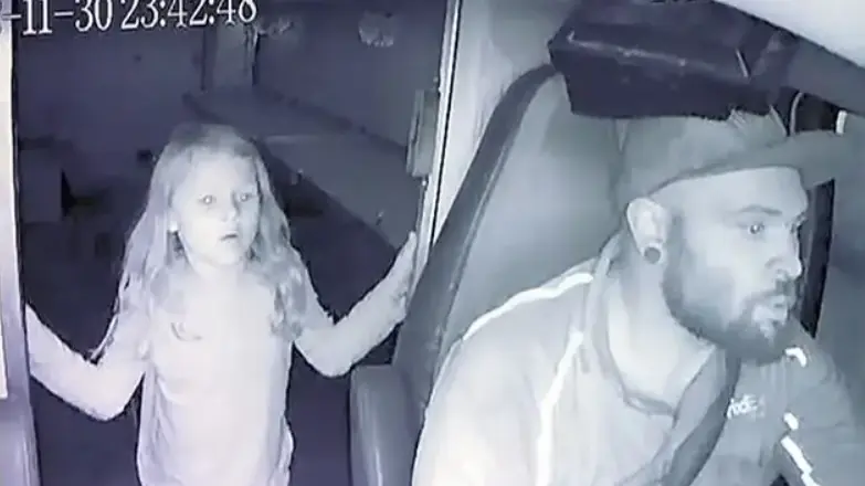 Athena could be seen looking scared behind the driver's seat. Credit: FOX 4 Dallas-Fort Worth