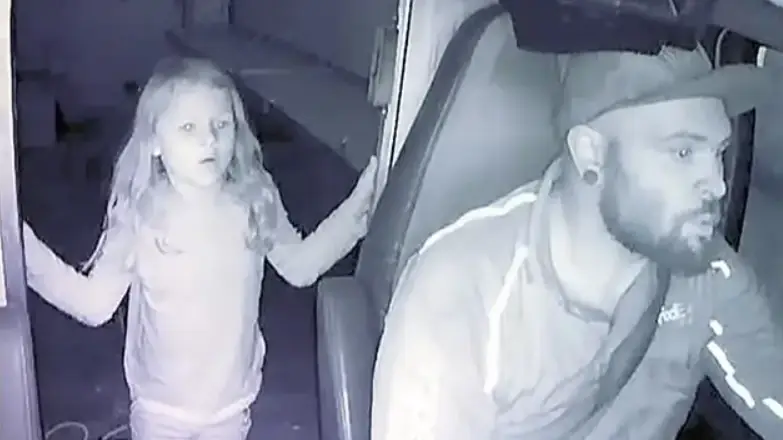 Athena could be seen looking scared behind the driver's seat. Credit: FOX 4 Dallas-Fort Worth