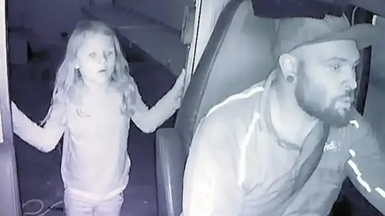 Athena could be seen looking scared behind the driver's seat. Credit: FOX 4 Dallas-Fort Worth