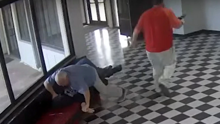 The principal pinned the shooter down as a staff member moved his weapons away. Credit: Pauls Valley Public Schools