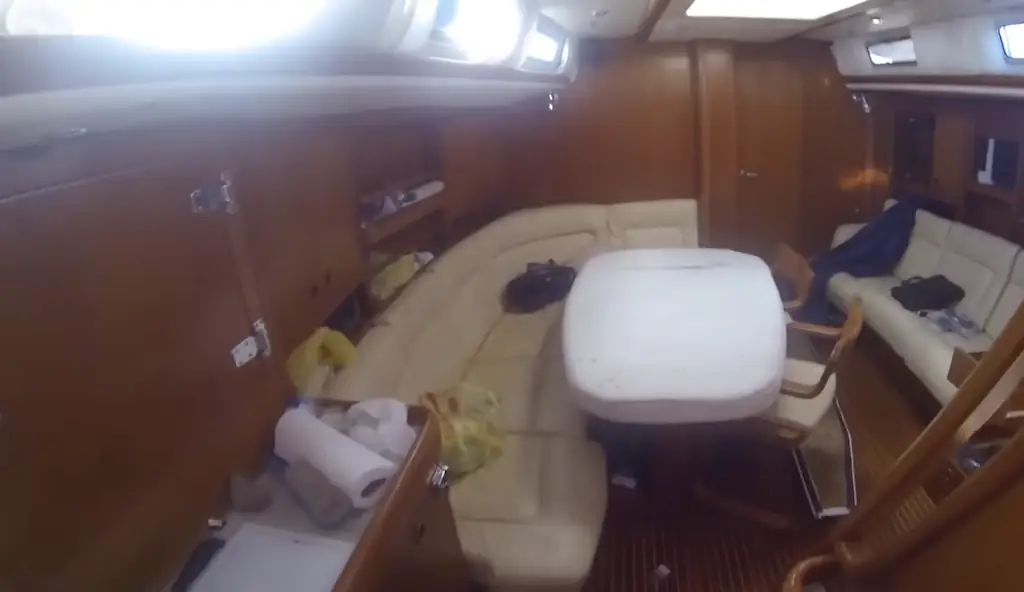 The sailors stepped onboard an abandoned ship in search of any sailors. Credit: YouTube/Ocean Research Project