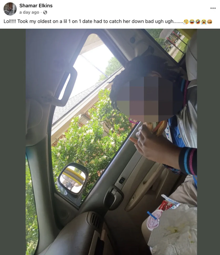 Shamar Elkins shared a picture of his daughter just a day before he killed her, her siblings, and cousin. Credit: Shamar Elkins/Facebook