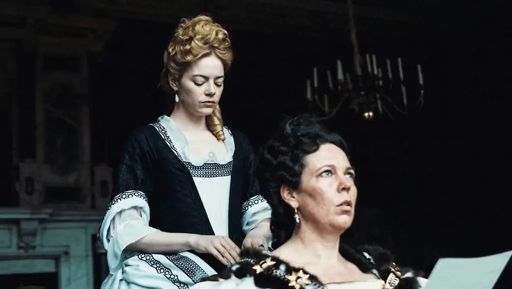 Colman and Stone starred opposite one another in the 2018 period piece. Credit: Fox Searchlight Pictures