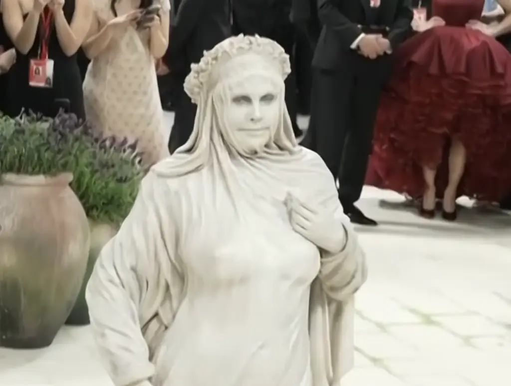 Like Mahfouf, Heidi Klum captured attention and people's imagination at the Met Gala. Credit: Associated Press/YouTube