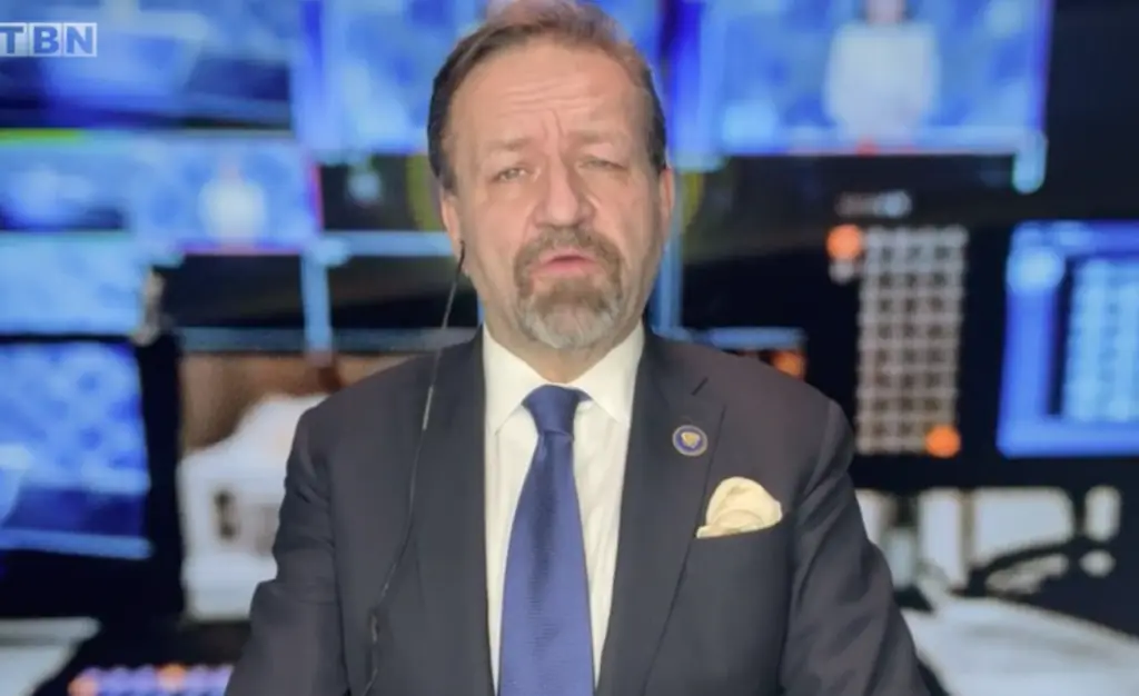Gorka was a right-wing pundit until he stepped into his current role. Credit: Rumble / AMERICA First with Sebastian Gorka
