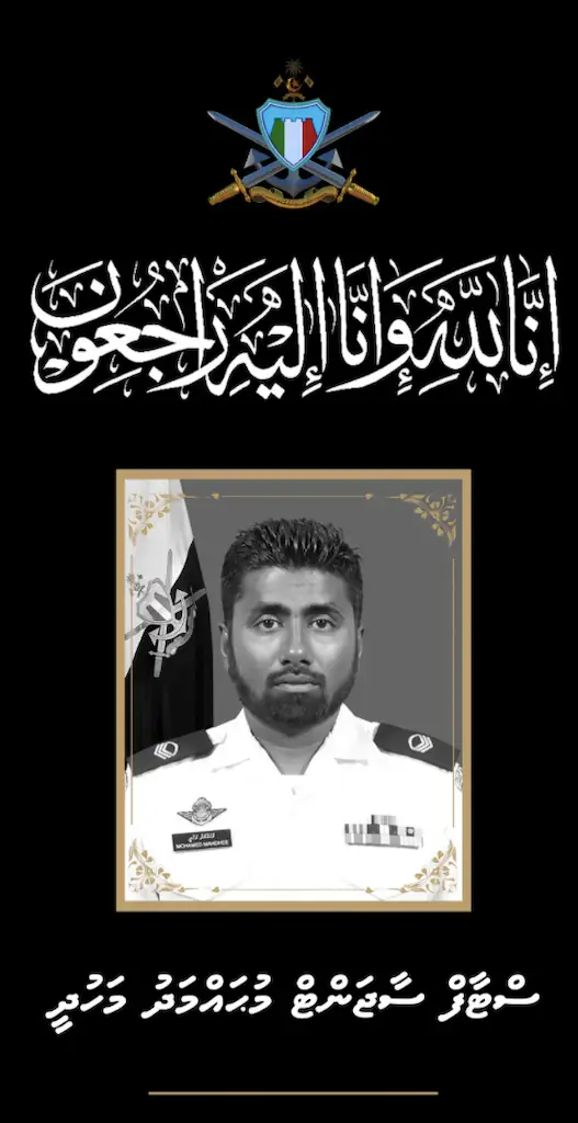 Mohammed Mahdi died during rescue attempts, according to reports. Credit: MNDF_Official/X