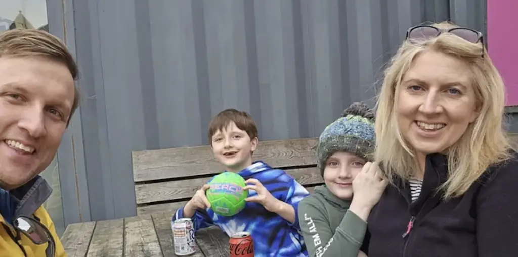 Colechin, Gleeson and their young twin sons. Credit: GoFundMe