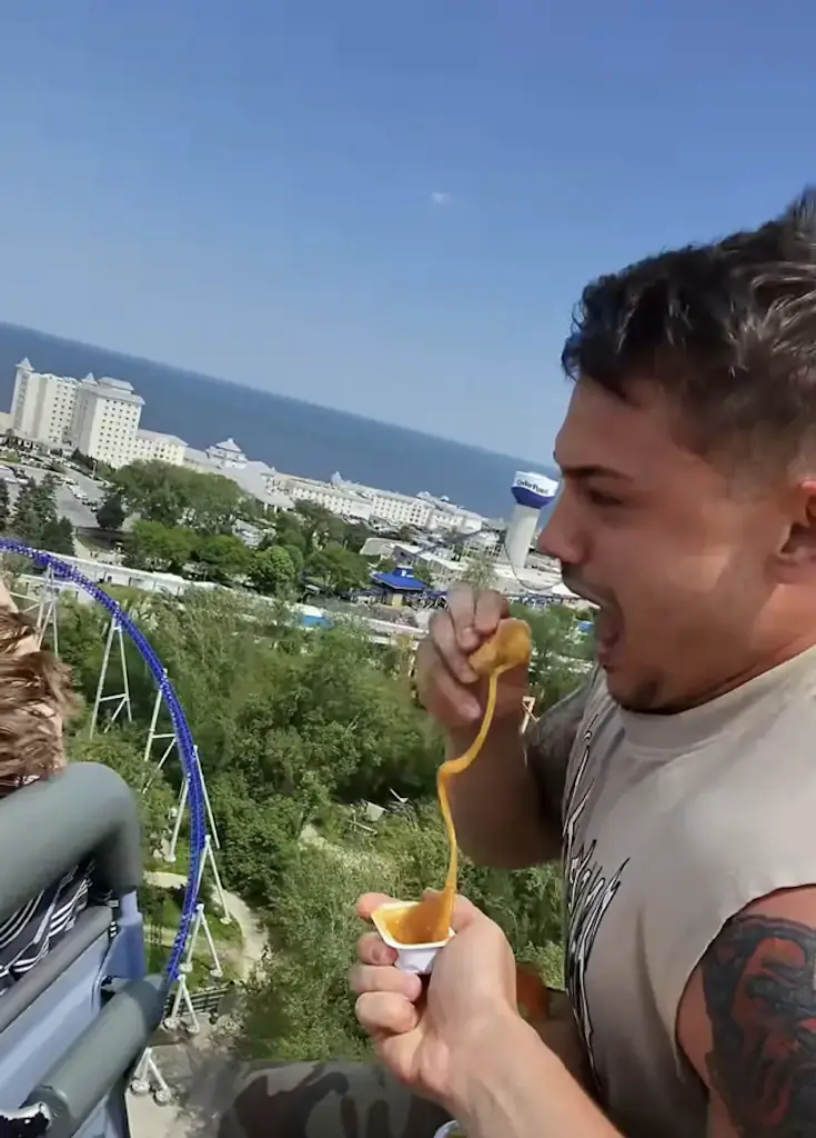 Allen Ferrell has been banned from Six Flags in the US. Credit: Allen Ferrell/YouTube