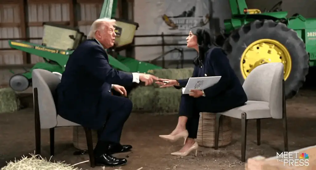 Donald Trump storms off NBC's Meet the Press. Credit: NBC/X