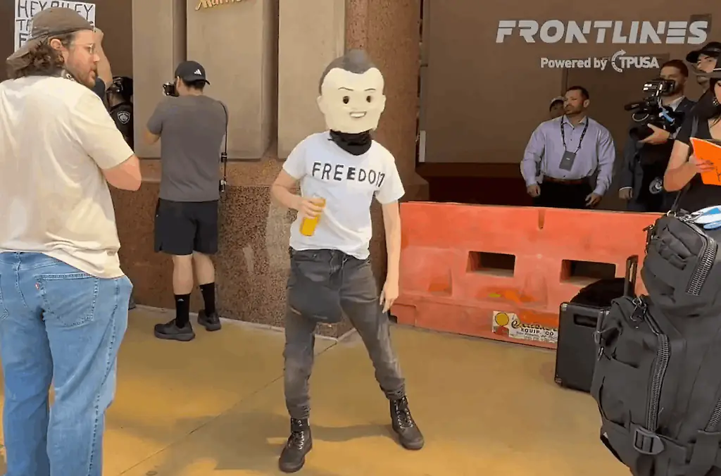 The Charlie Kirk impersonator has received backlash online. Credit: X/FrontlinesTPUSA