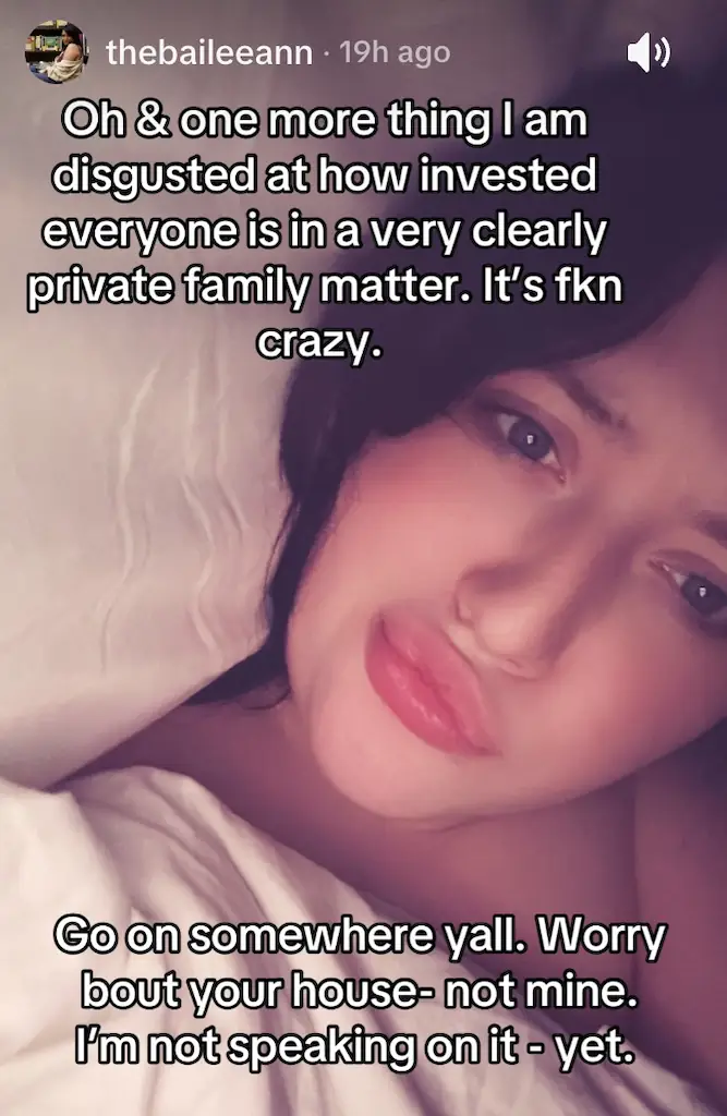Jelly Roll's daughter, Bailee Ann, addressed the split. Credit: Bailee Ann/TikTok