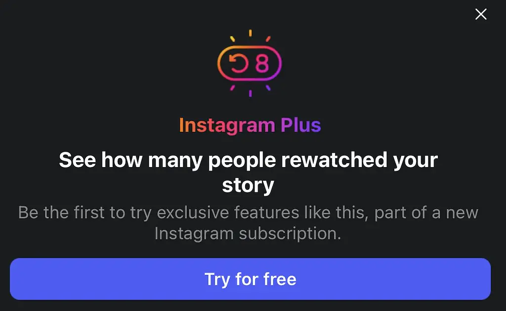The feature, called Story Rewatch Insights, is part of Instagram Plus, a new subscription tier currently being tested by Meta. Credit: Instagram