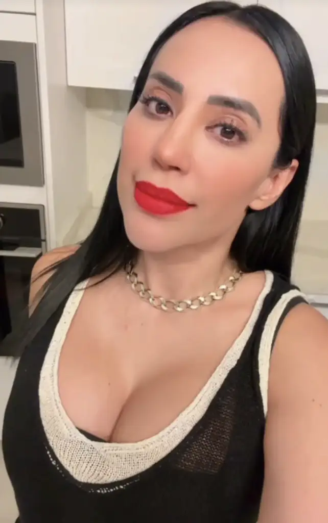 Cuevas' cleavage has caught the eye of football fans. Credit: TikTok / Sandra Cuevas 