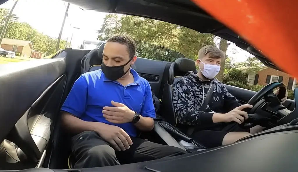 When the camera's went off Mr Beast told him to sell the car. Credit: YouTube / Mr Beast
