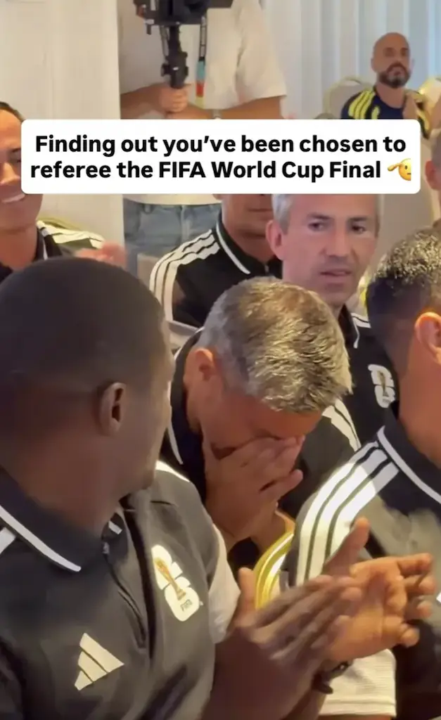 Vincic broke down in tears after being told he would referee the final. Credit: X/FIFA