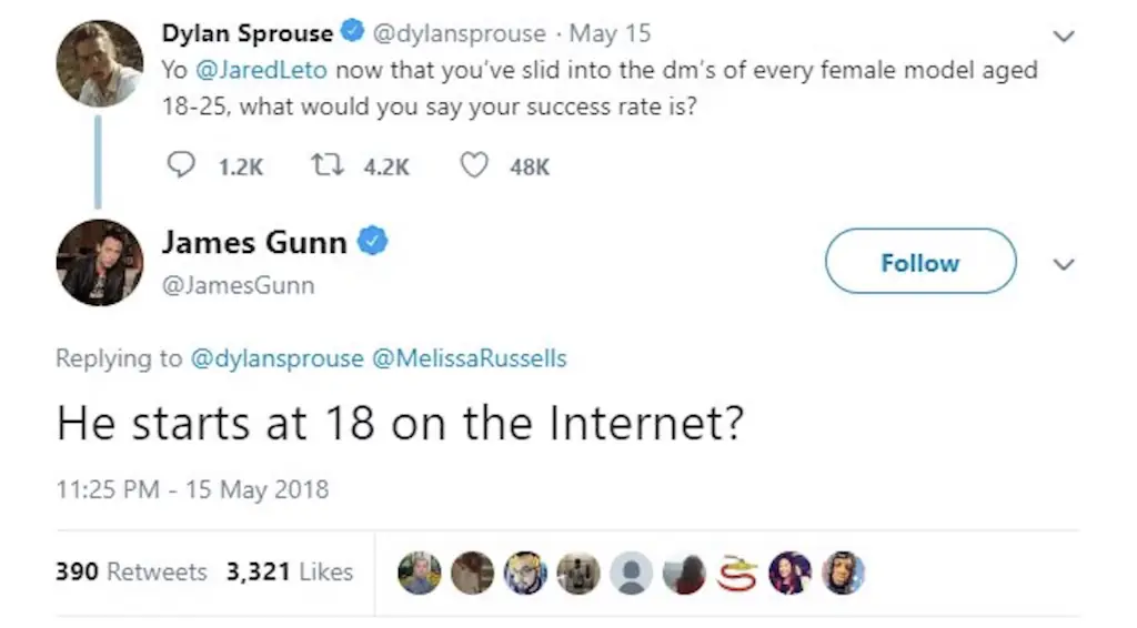 James Gunn's cryptic post in 2018. Credit: X