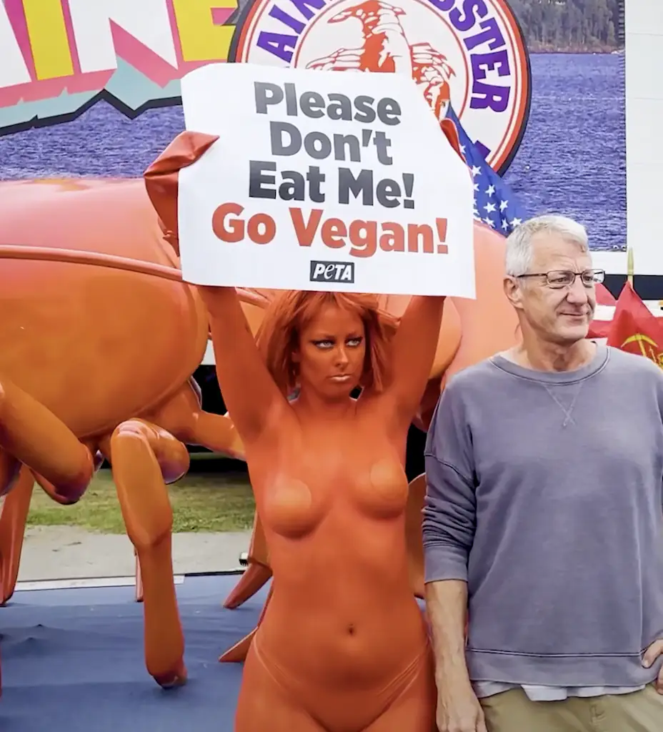 PETA's protest certainly drew some attention. Credit: PETA