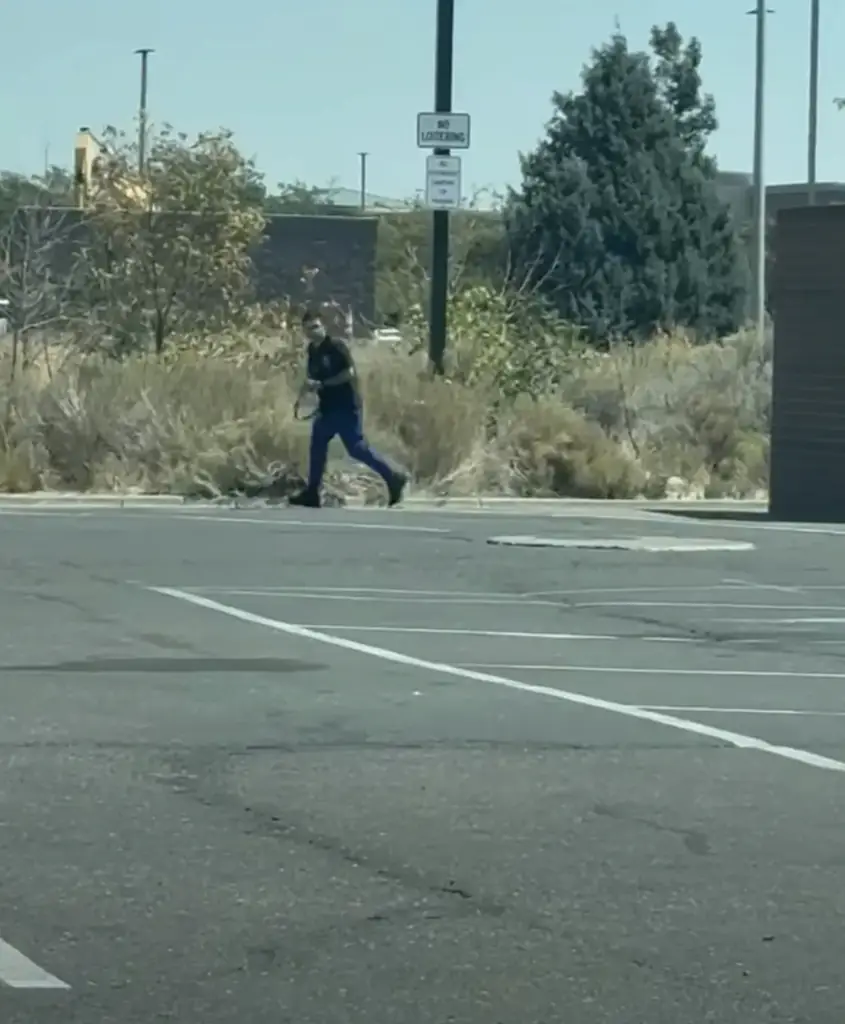 The shooter ran outside during the incident, where witnesses filmed him. Credit: Facebook