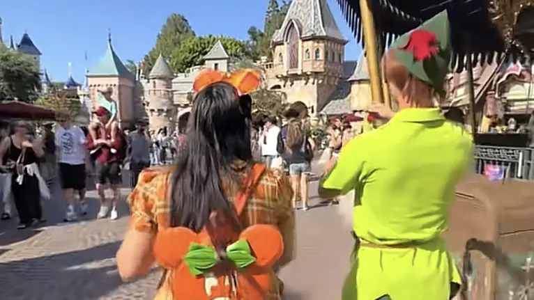 The adult has been following Peter Pan actors around Disneyland. Credit: TikTok/@babytoni99