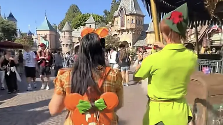 The adult has been following Peter Pan actors around Disneyland. Credit: TikTok/@babytoni99