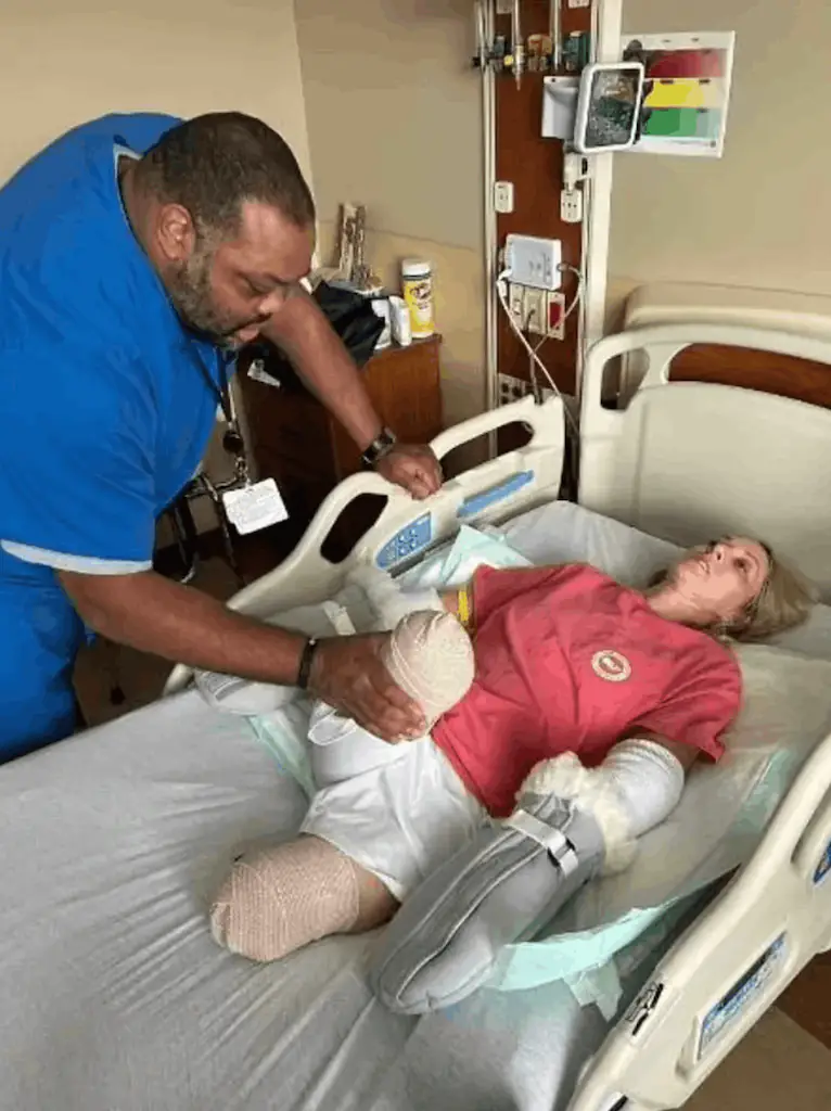 The mom has not let her amputated limbs stop her from enjoying life to the fullest. Credit: GoFundMe