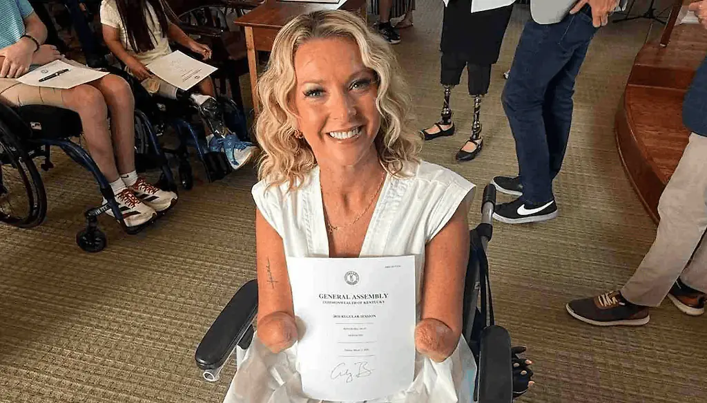 The mom worked to pass a bill to help those with amputations. Credit: GoFundMe