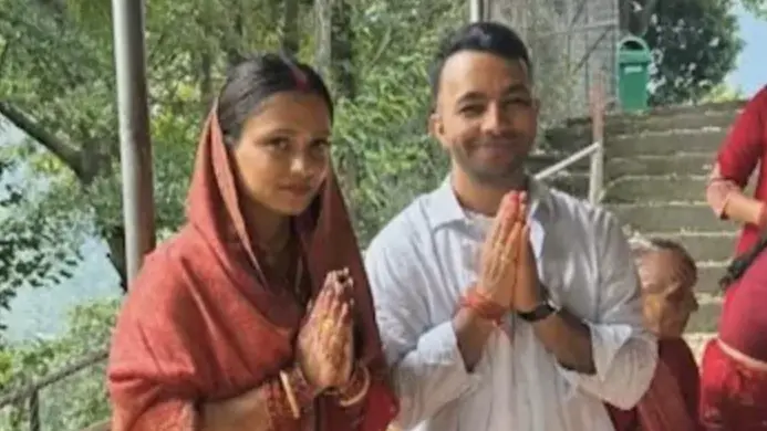 Pramod Poudel's wife has gone missing following the floods in Nepal. Credit: Family handout