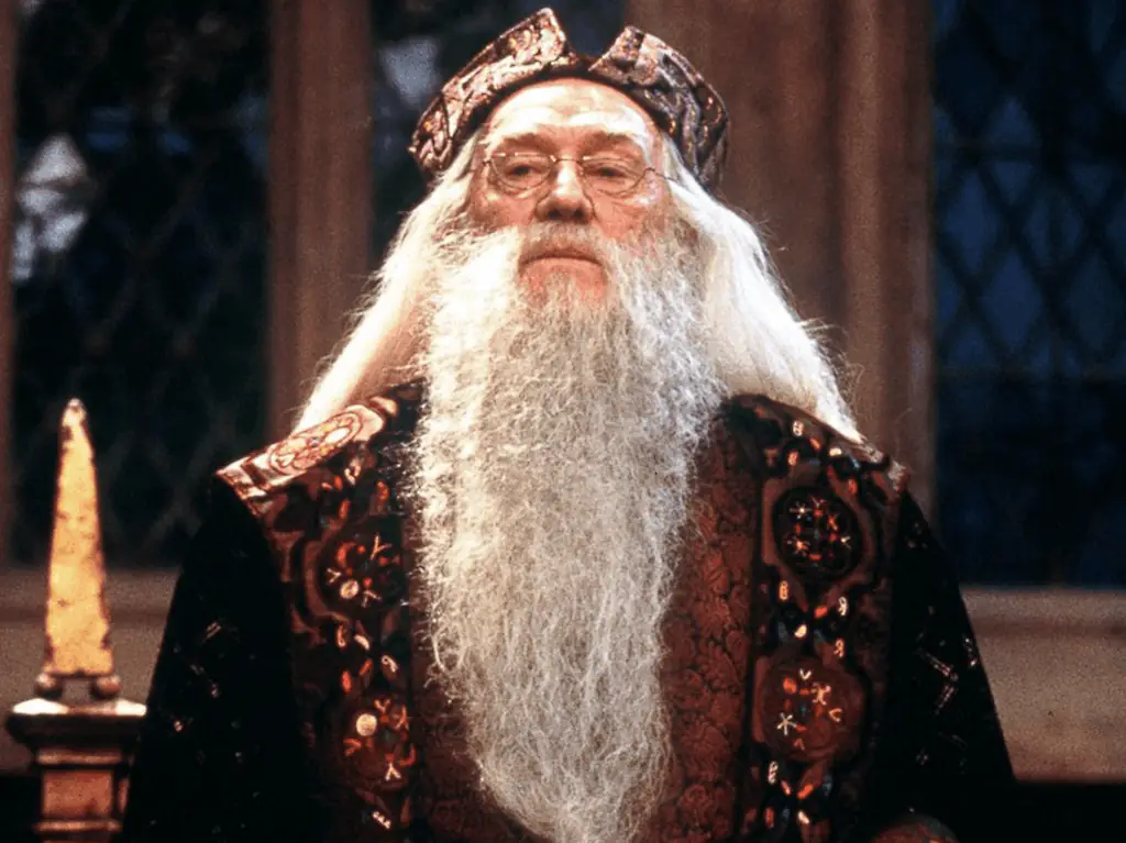 Richard Harris played Albus Dumbledore in the first two Harry Potter films. Credit: Warner Bros.
