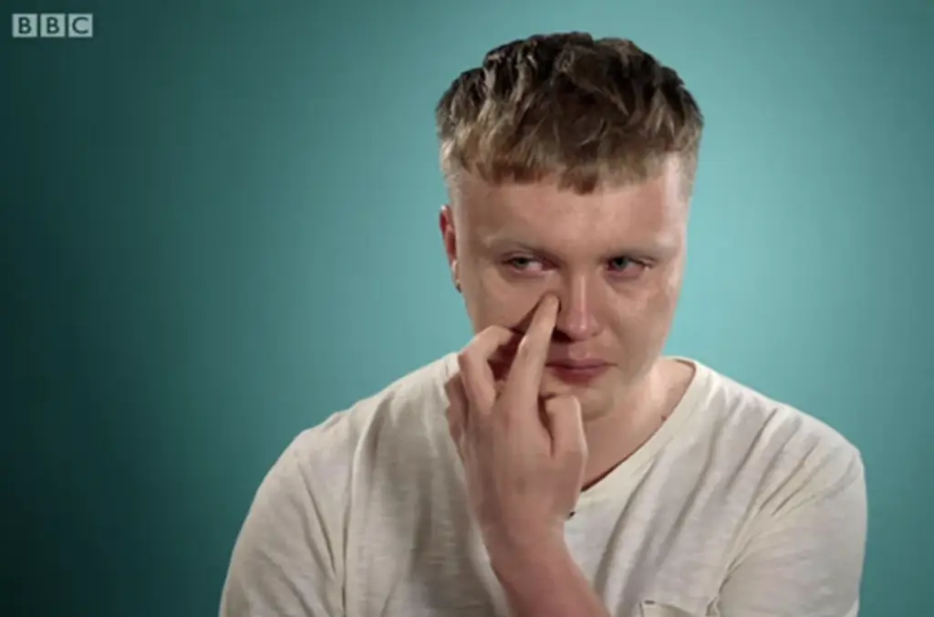 Cameron Dale discusses the impact the sex industry had after being invited to view the filming of a gang bang. Credit: BBC