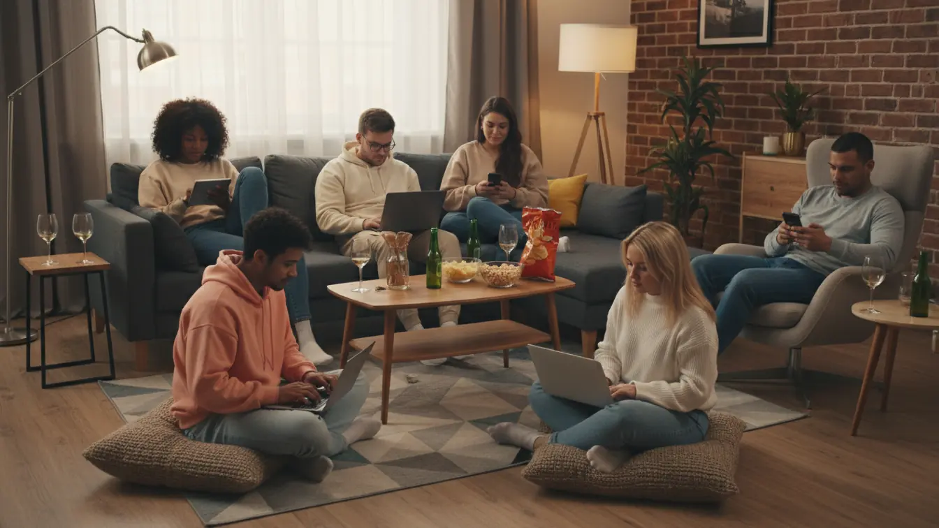 Young adults sat doing life-admin 