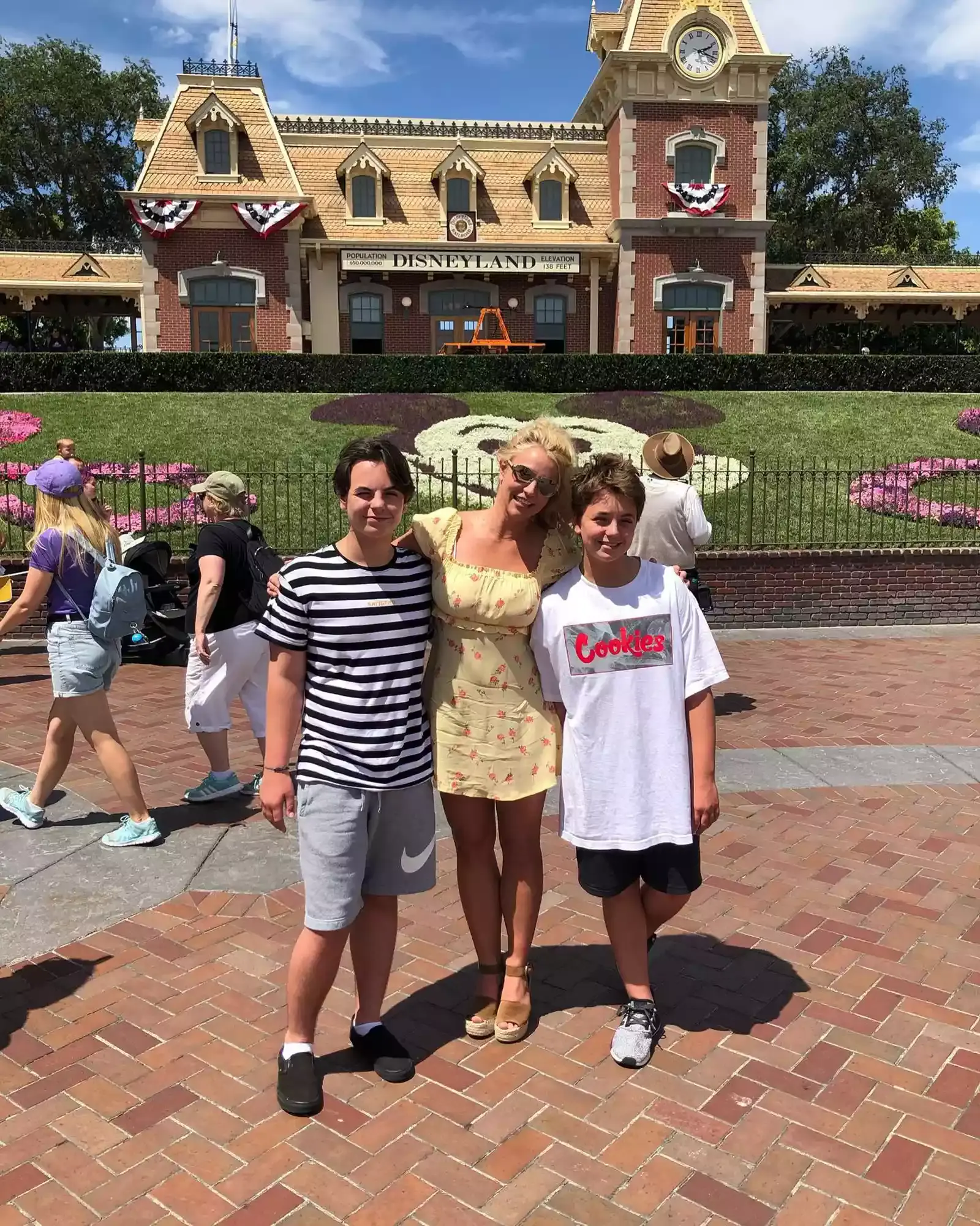 Britney Spears with sons Preston and Jayden at Disneyland in August 2019. Credit: Britney Spears / Instagram