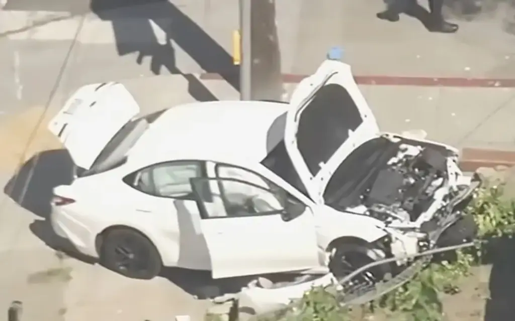 Two young brothers took their parents car while they were asleep and caused a serious crash. Credit: ABC7 News Bay Area/Youtube