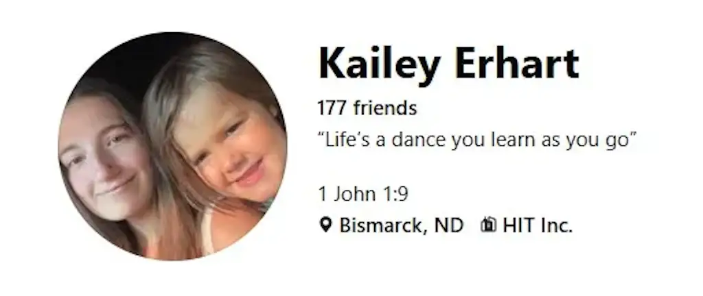 Kailey Erhart's Facebook page has taken on a chilling significance (Picture: Kailey Erhart/Facebook)