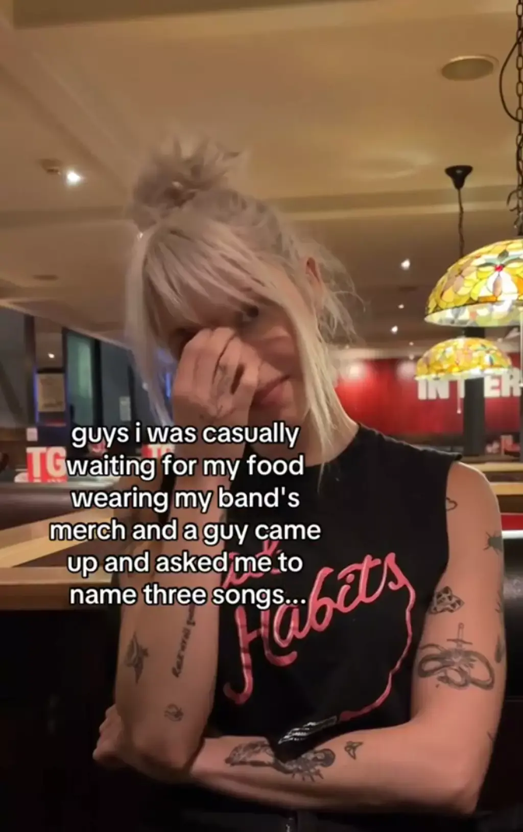 Jo shared the awkward clip on TikTok. Picture: dissmissthisband