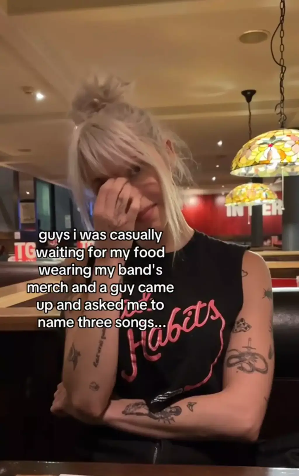 Jo shared the awkward clip on TikTok. Picture: dissmissthisband